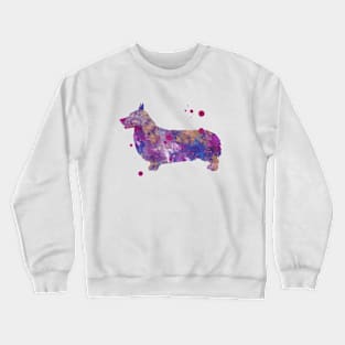 Purple Corgi Watercolor Painting Crewneck Sweatshirt